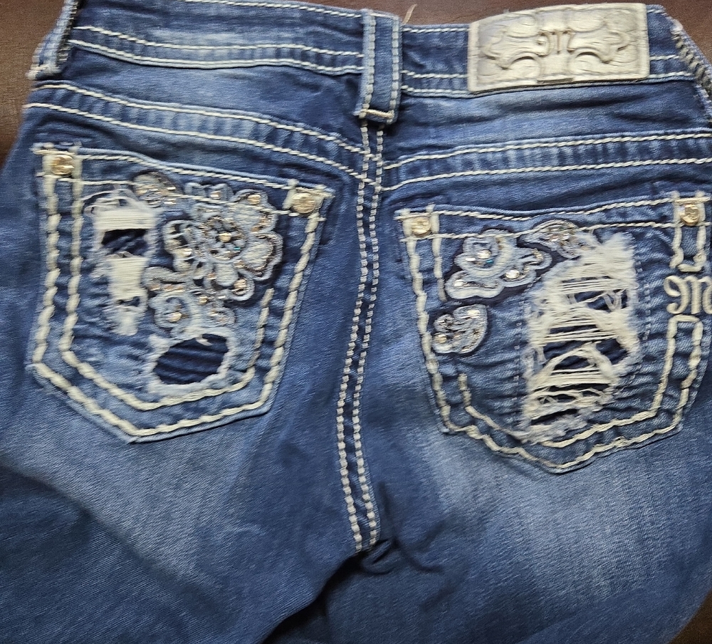 Miss Me Blue Embroidered Boot Cut Jeans